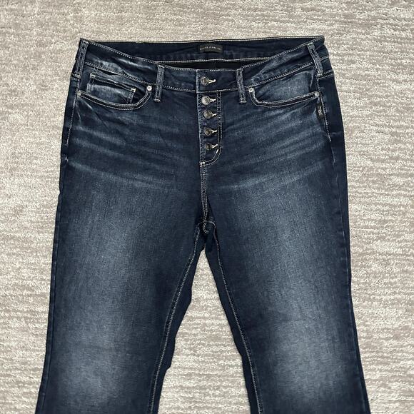 Silver Jeans Co Suki Bootcut Jeans Womens 16W 33 Dark Wash Button Fly Stretch - Picture 2 of 13